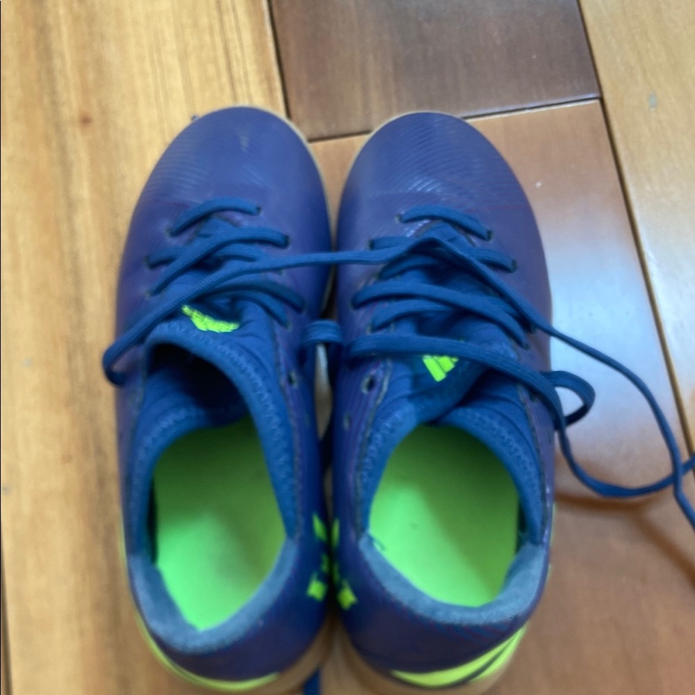 Adidas Blue and Green Sneakers with Lace-Up Closure